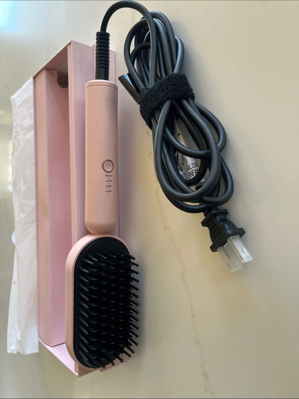 New Lange Rose Gold Mini Hair Straightener Brush
